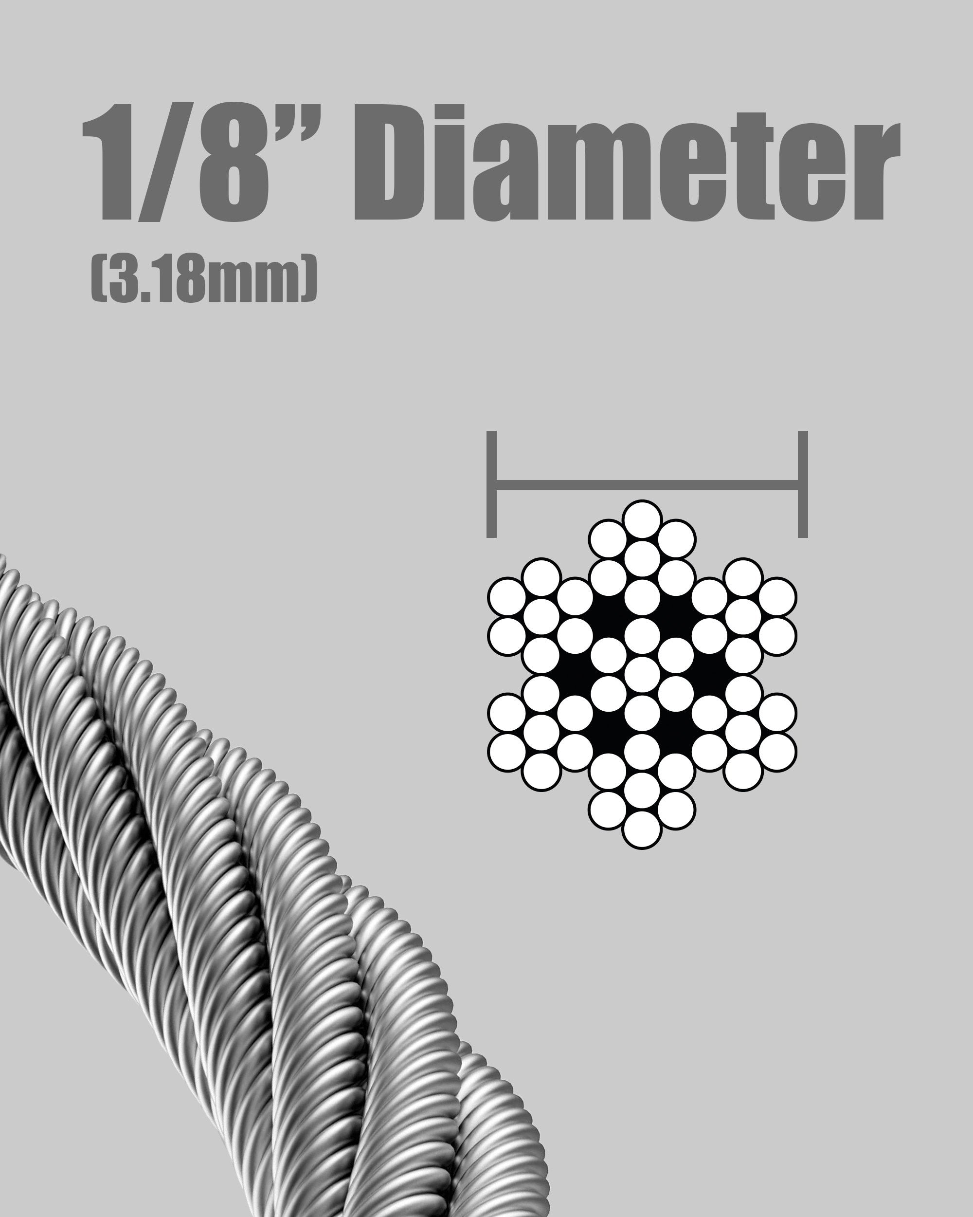 316 Stainless Steel Deck Cable - 3