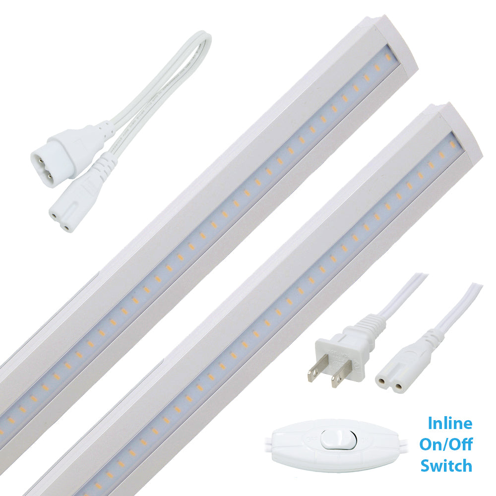16 Inch Warm White (3000K) Line Voltage Linkable LED Under Cabinet Lighting - 2 Pack Kit