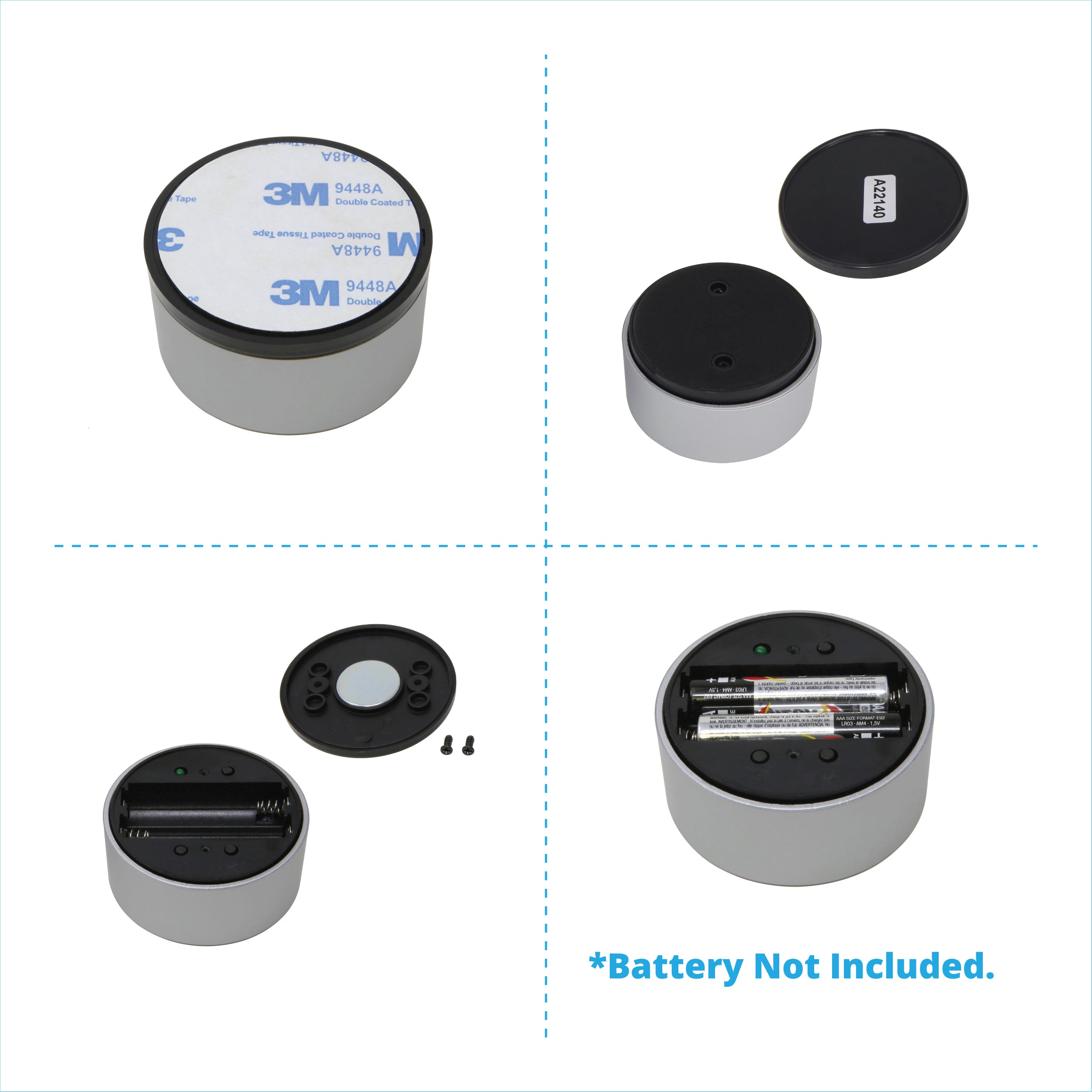 Wireless Dimmer Switch (Dial Remote Control + Receiver) for Modular LED Under Cabinet Lighting