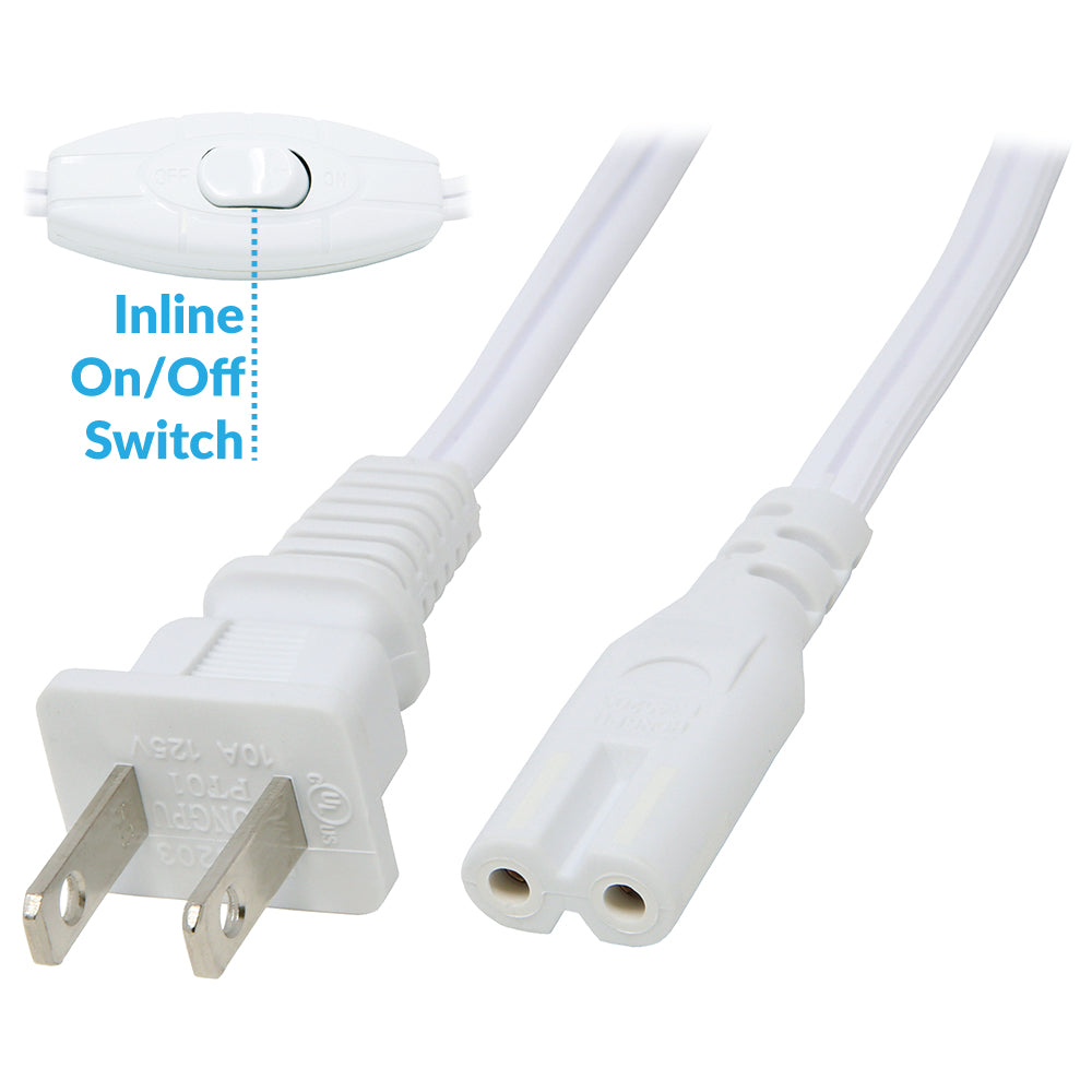 5ft Power Cord w/ On/Off Switch for Linkable LED Under Cabinet Lighting