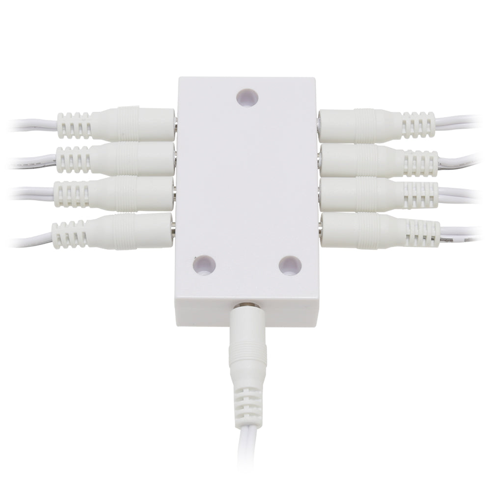 8-Way Splitter for Modular LED Under Cabinet Lighting (White)
