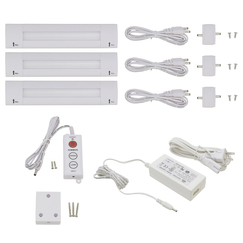 Lilium 6 Inch Warm White Modular LED Under Cabinet Lighting - Premium Kit (3 Panel)