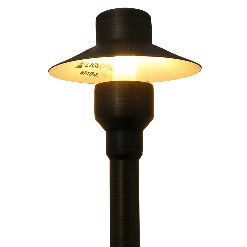 Top Hat Path & Area Light for Low Voltage Landscape Lighting [Brass]