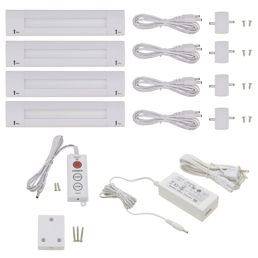 Lilium 6 Inch Warm White Modular LED Under Cabinet Lighting - Standard Kit (4 Panel)