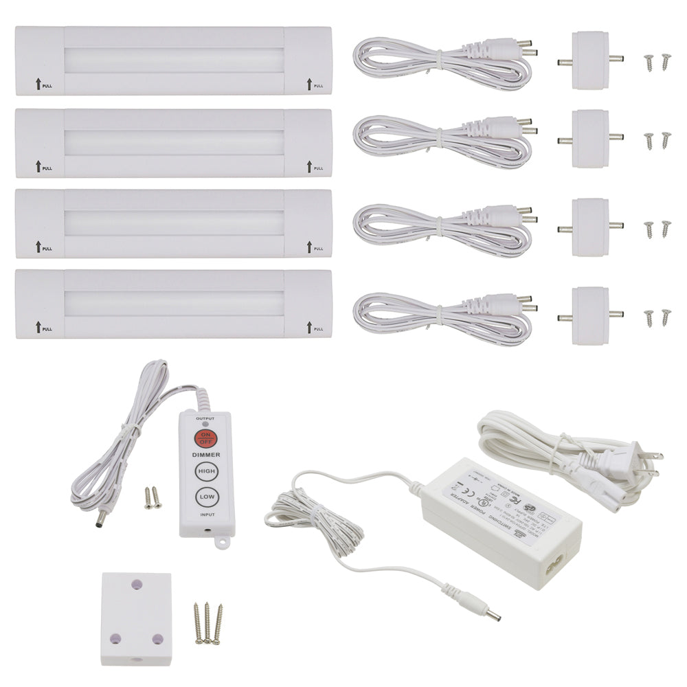 Lilium 6 Inch Warm White Modular LED Under Cabinet Lighting - Standard Kit (4 Panel)