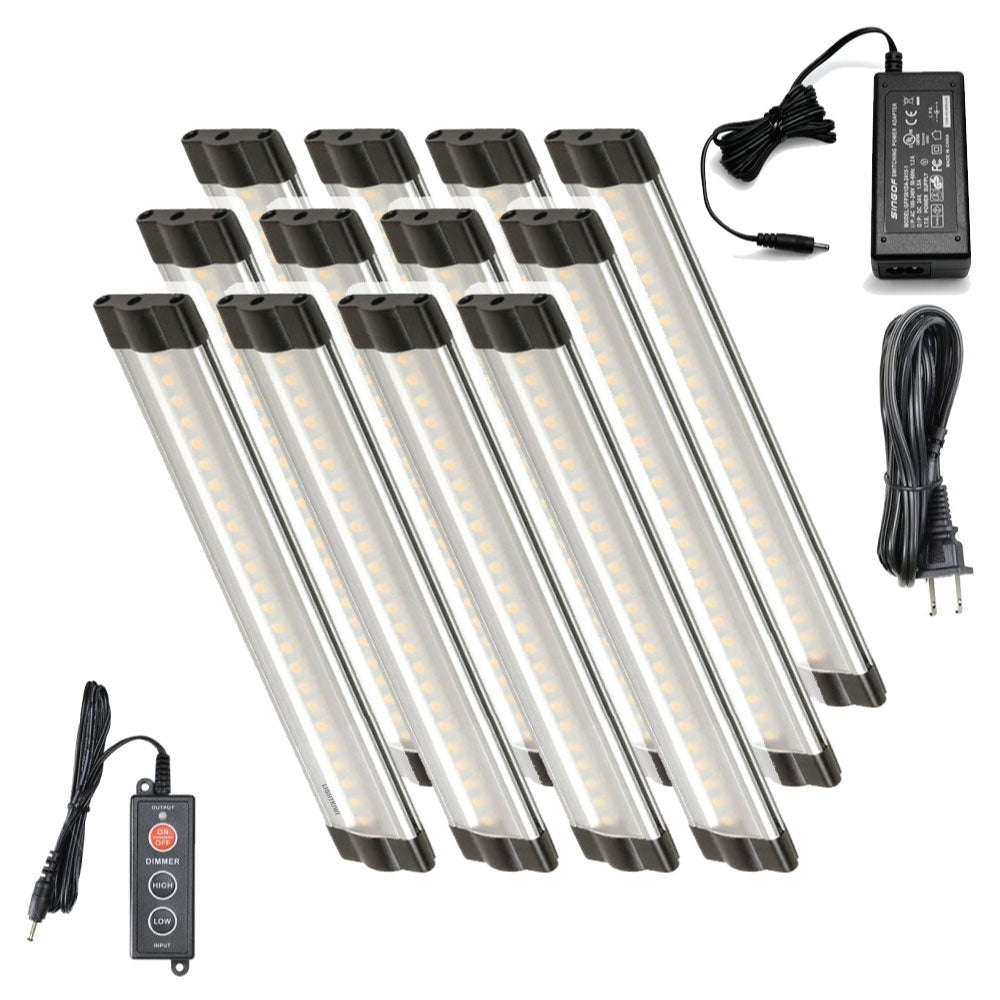 6 Inch Warm White Modular LED Under Cabinet Lighting - Pro Kit (12 Panels)