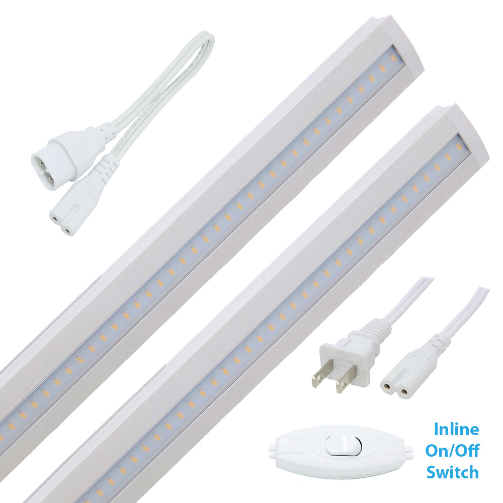 16 Inch Cool White (6000K) Line Voltage Linkable LED Under Cabinet Lighting - 2 Pack Kit | Lightkiwi