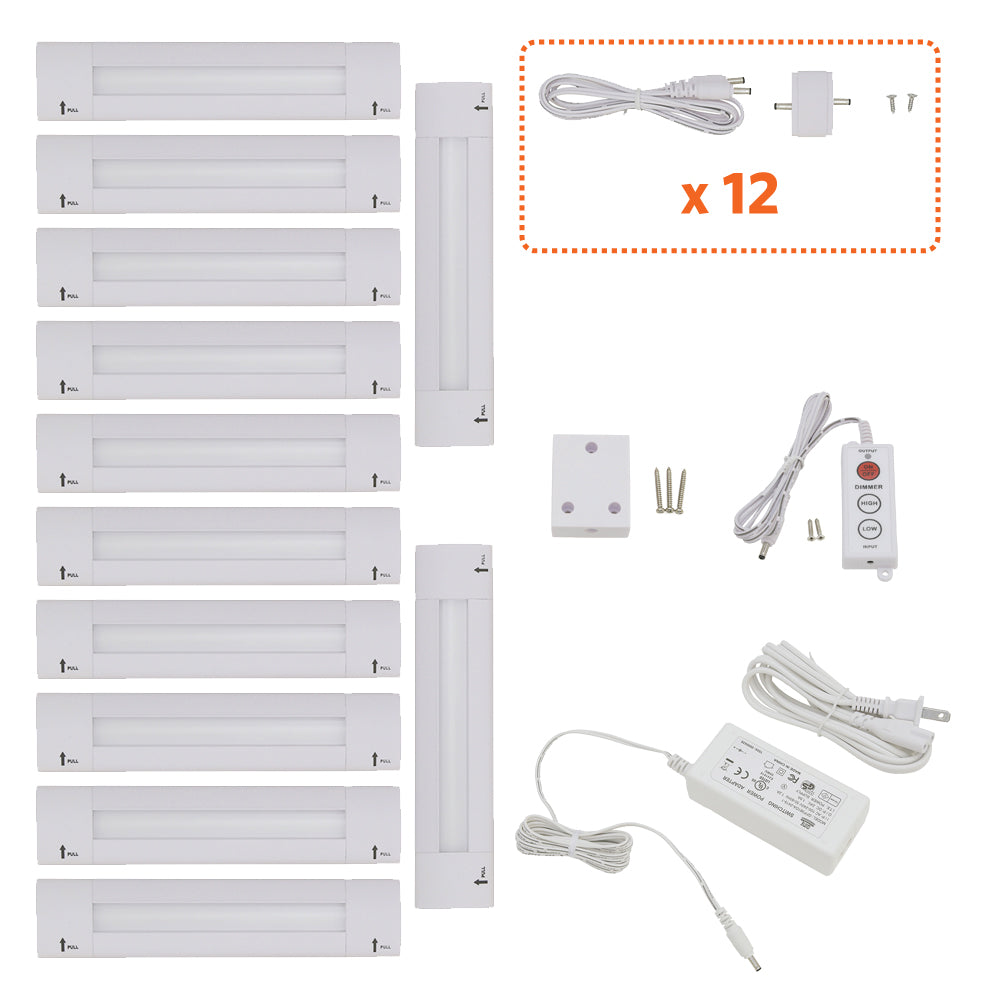 Lilium 6 Inch Cool White Modular LED Under Cabinet Lighting - Pro Kit (12 Panels)