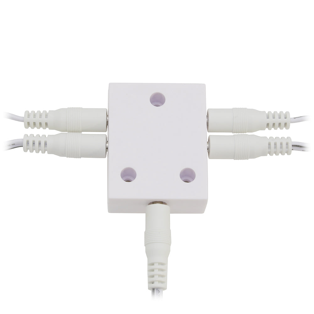 4-Way Splitter for Modular LED Under Cabinet Lighting (White) | Lightkiwi