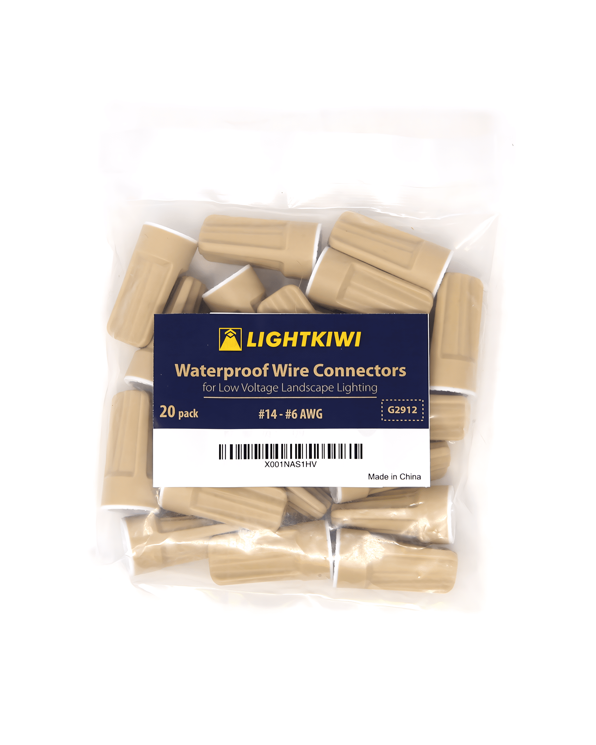 Waterproof Wire Connector (#14 - #8 AWG) for Low Voltage Landscape Lighting - 20 Pack