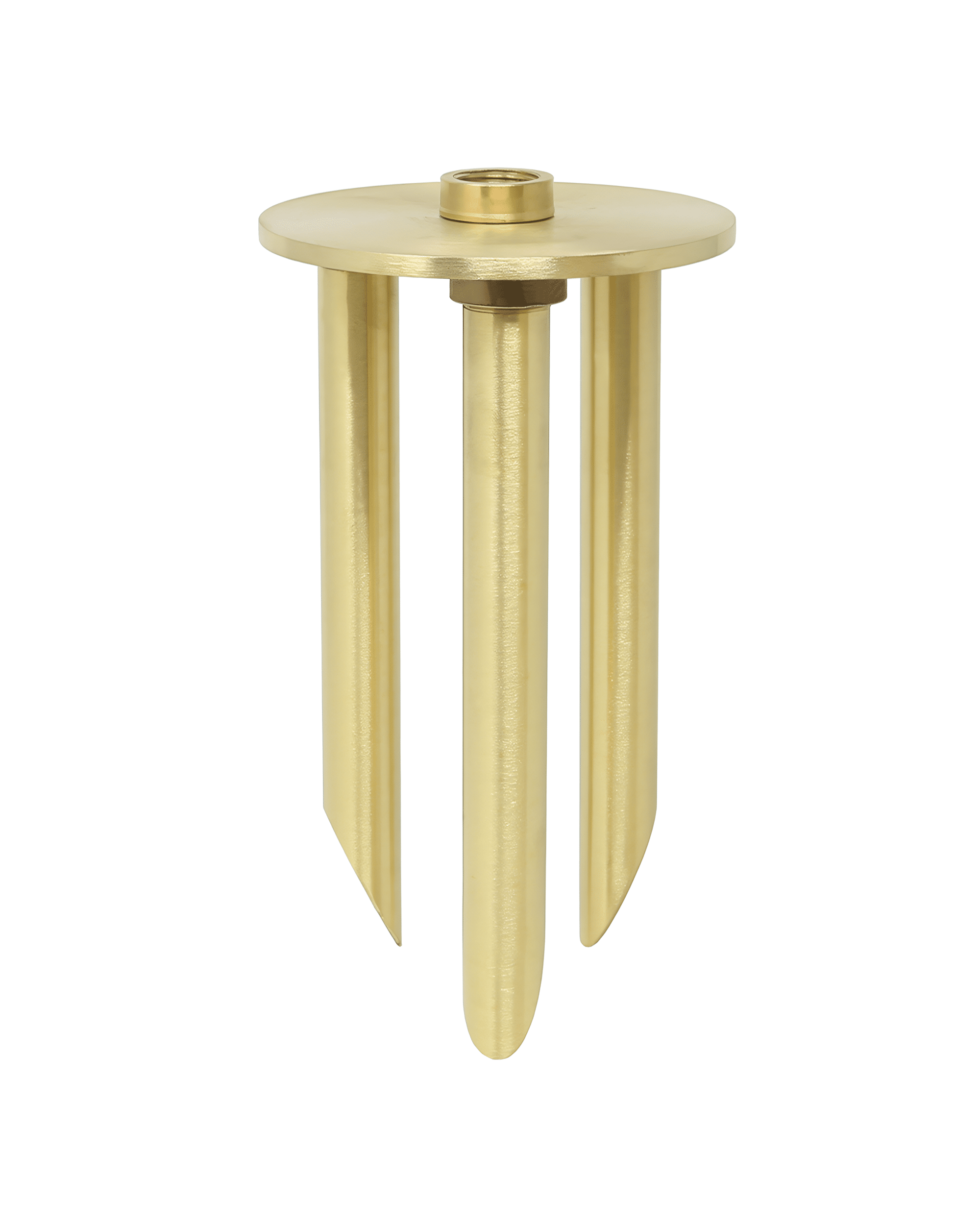 8-Inch Solid Brass Tripod Ground Stake, 1/2-14 NPSM Thread (1 Pack) | Lightkiwi