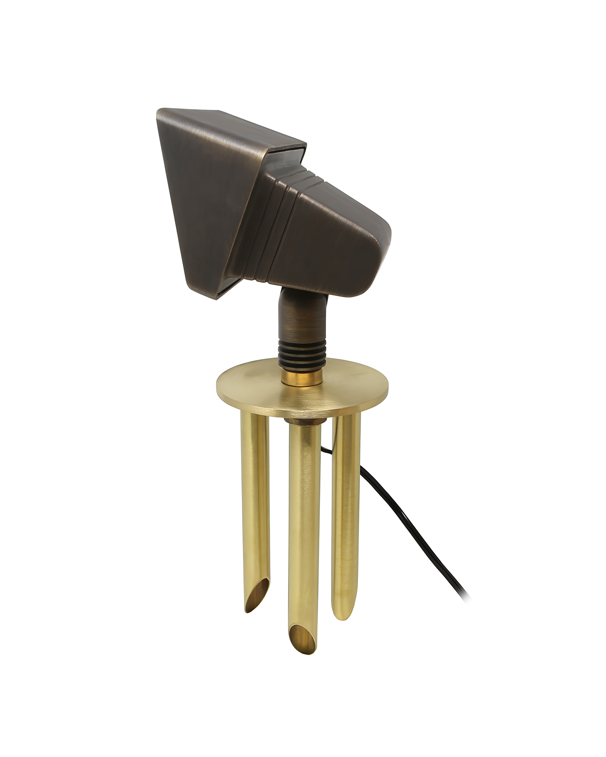 8-Inch Solid Brass Tripod Ground Stake, 1/2-14 NPSM Thread (1 Pack) | Lightkiwi