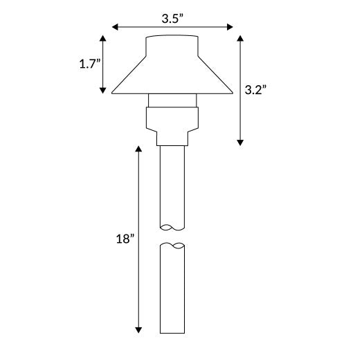 Top Hat Path & Area Light for Low Voltage Landscape Lighting [Copper]