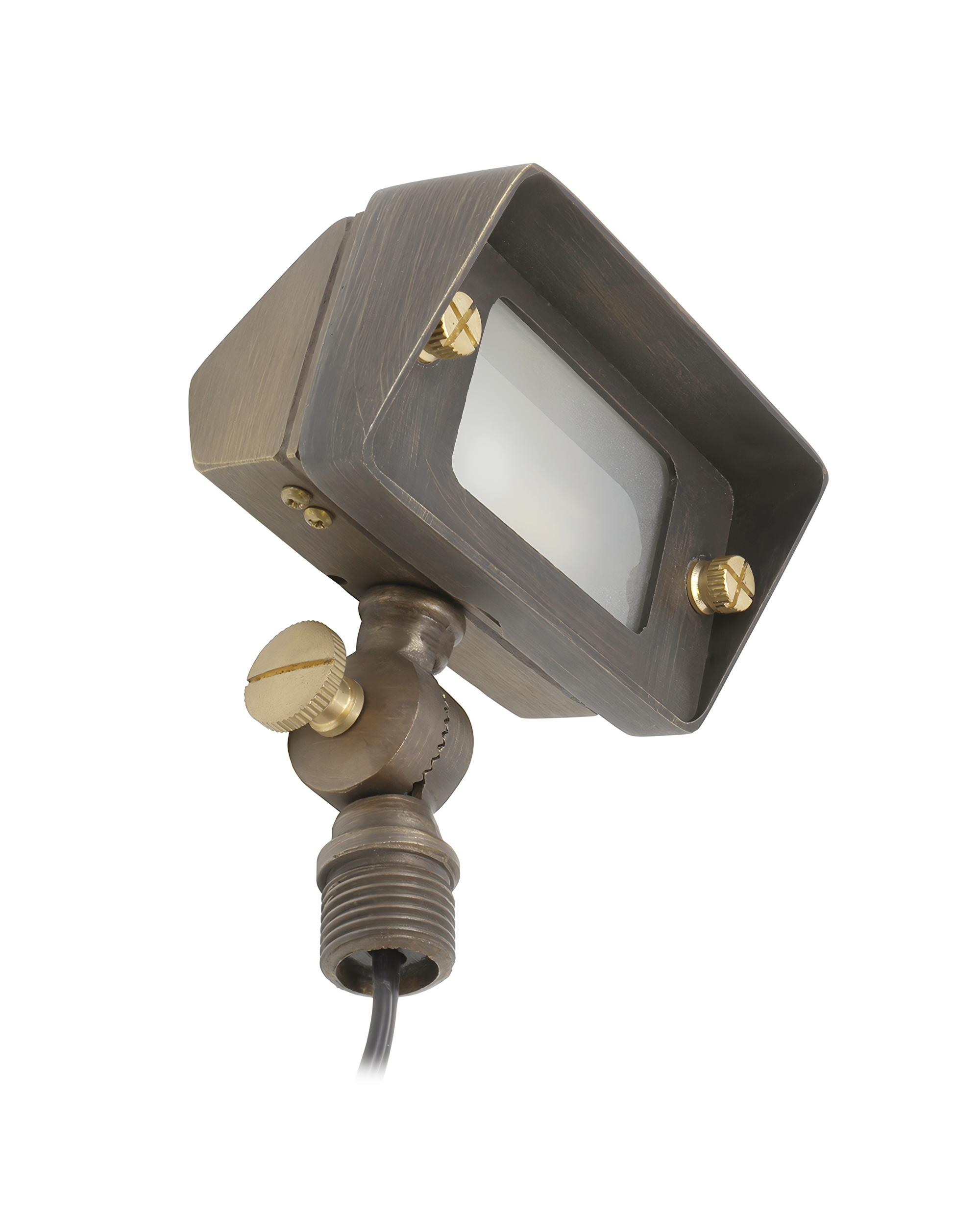 Super Efficiency Flood Light & Wall Wash for Low Voltage Landscape Lighting [Brass]