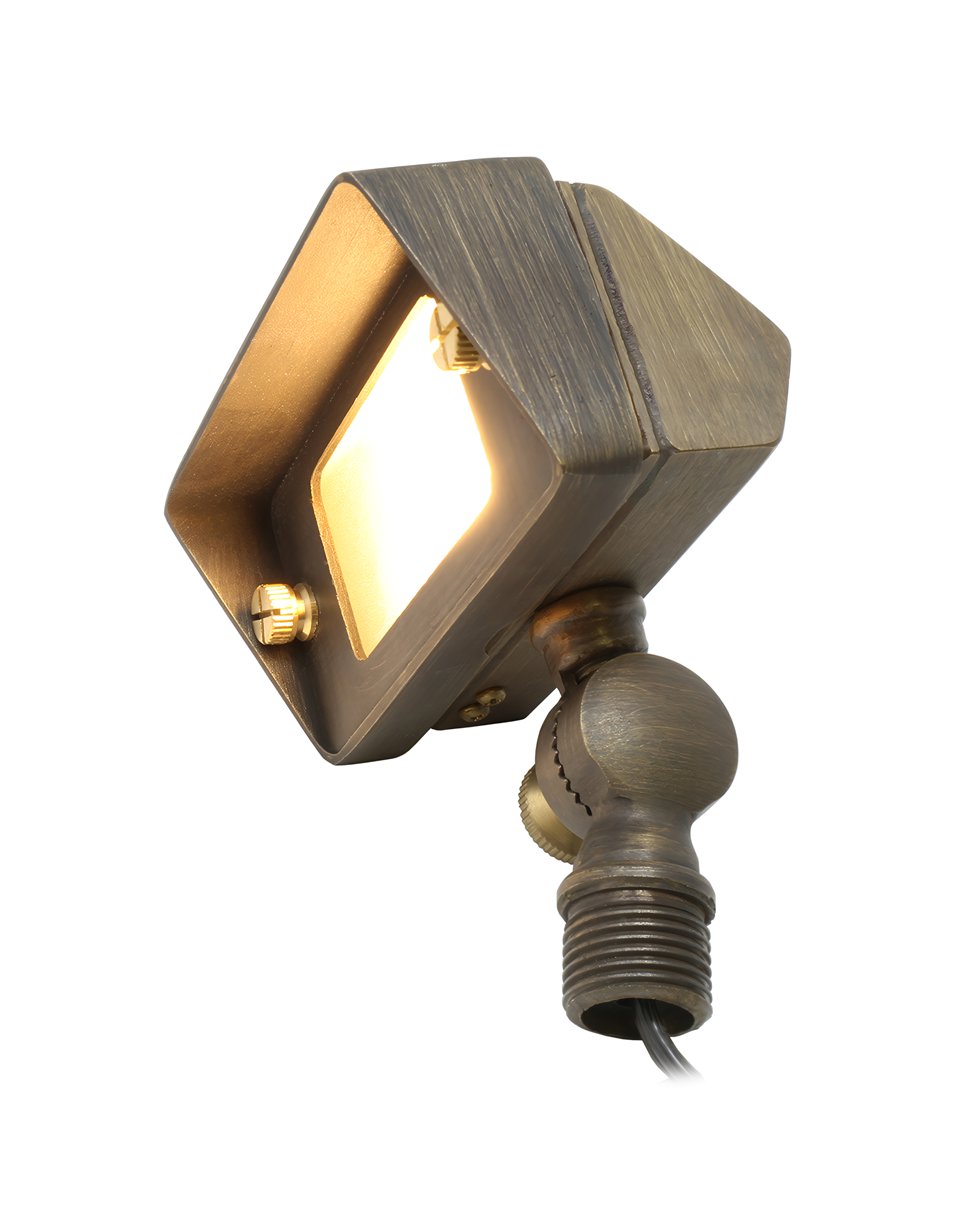 Super Efficiency Flood Light & Wall Wash for Low Voltage Landscape Lighting [Brass]