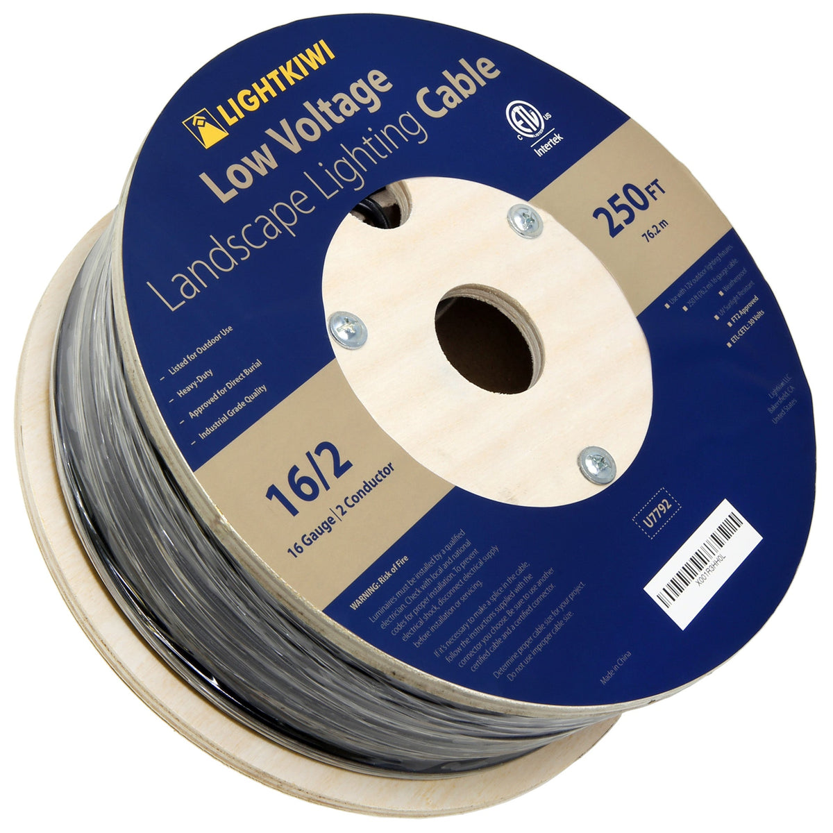 250ft Low Voltage Lighting Wire - 16/2 Landscape Direct Burial Wire