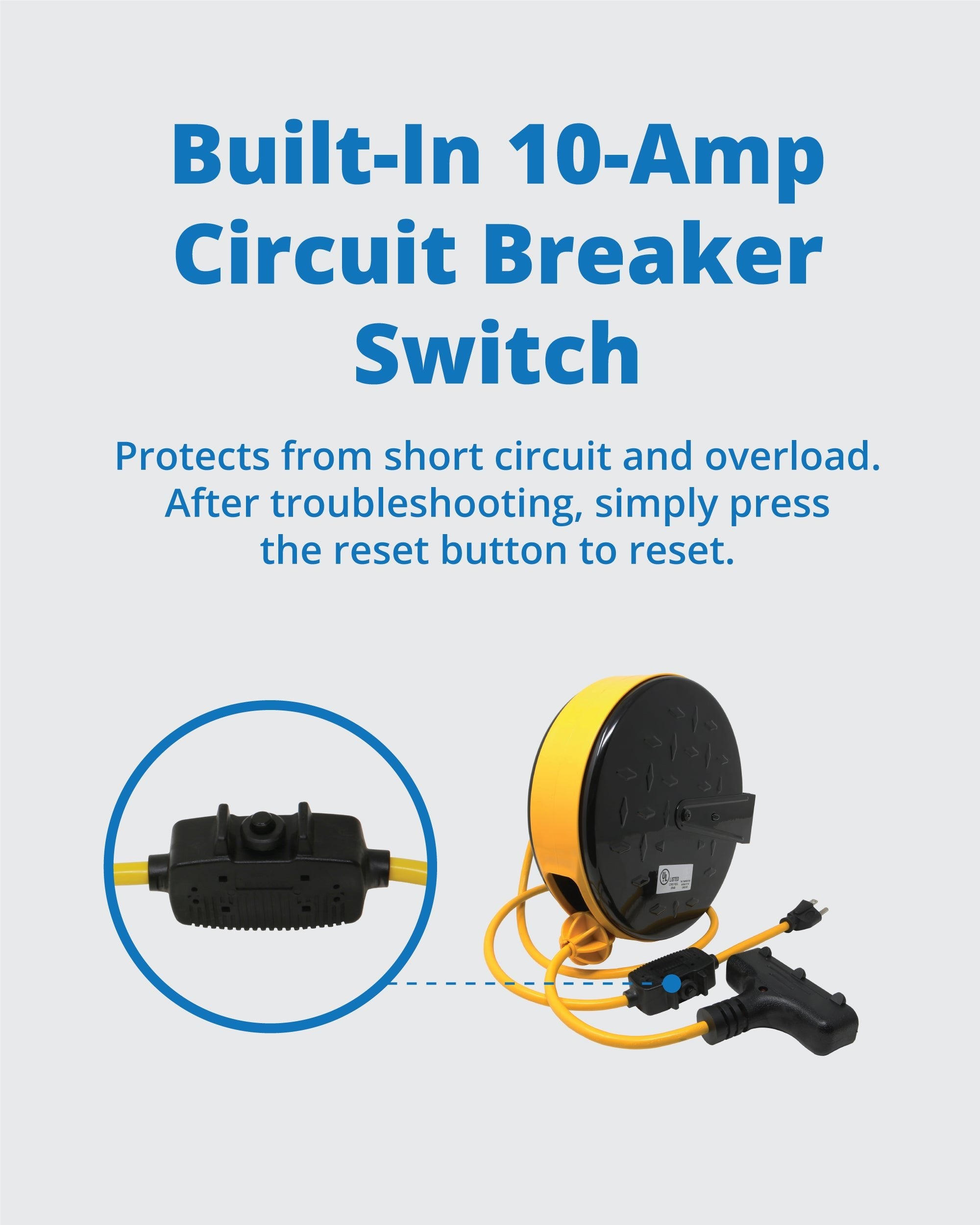 retractable extension cord reel - 5