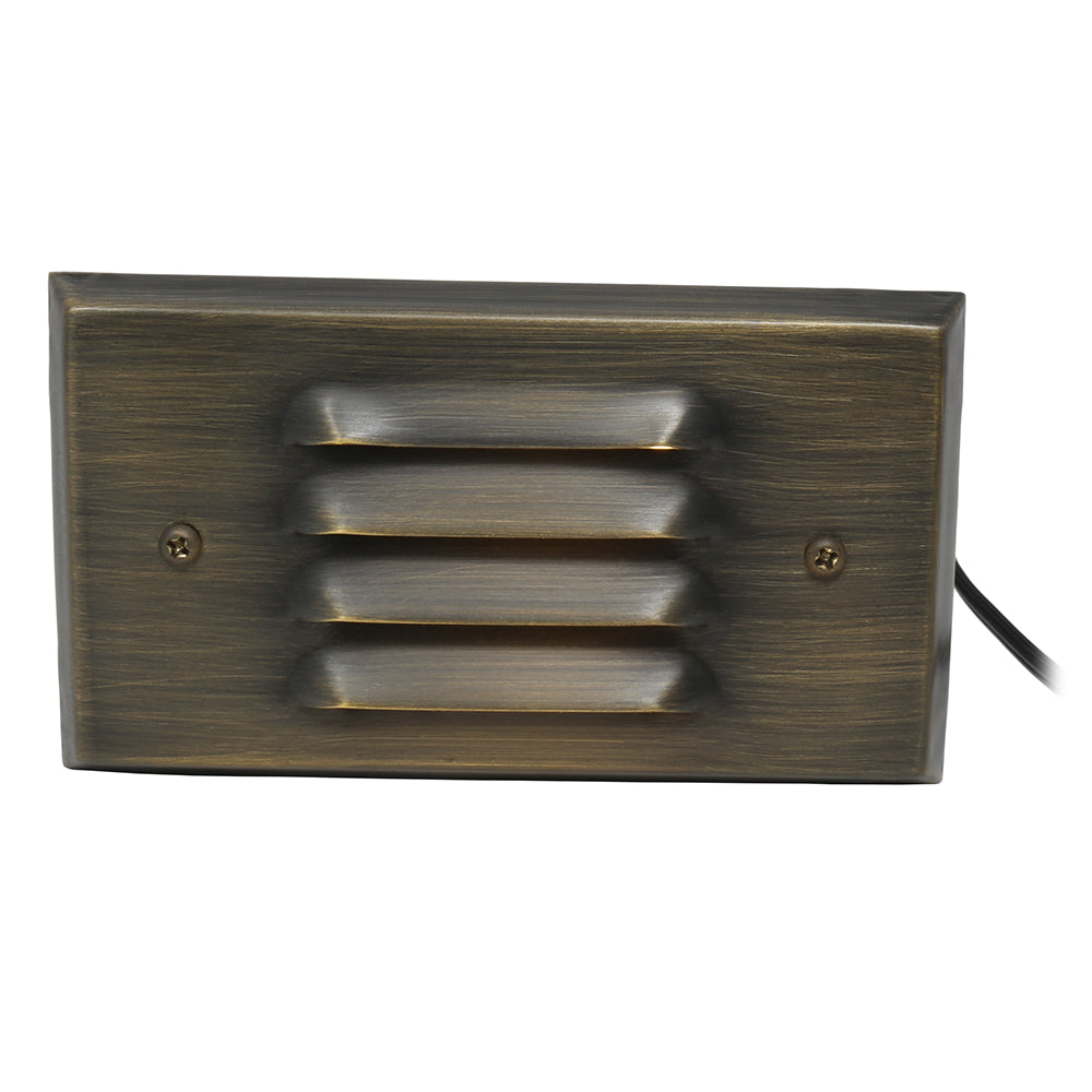 Subtle Louvered Step Light for Low Voltage Landscape Lighting [Brass]