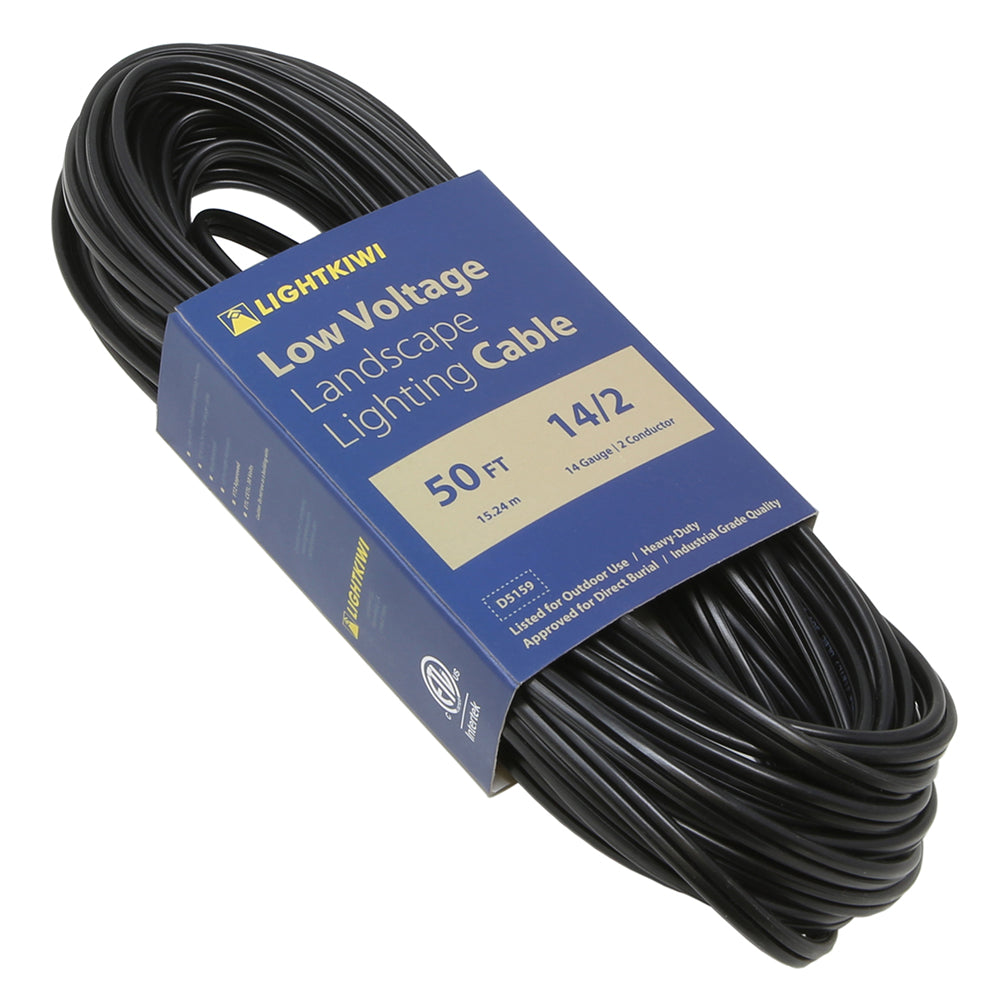 14AWG 2-Conductor Direct Burial Wire for Low Voltage Landscape Lighting, 50ft