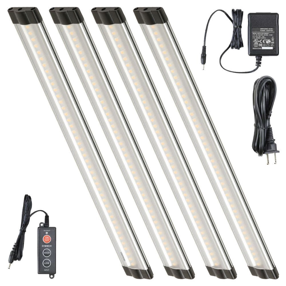 12 Inch Warm White Modular LED Under Cabinet Lighting - Standard Kit (4 Panels) | Lightkiwi