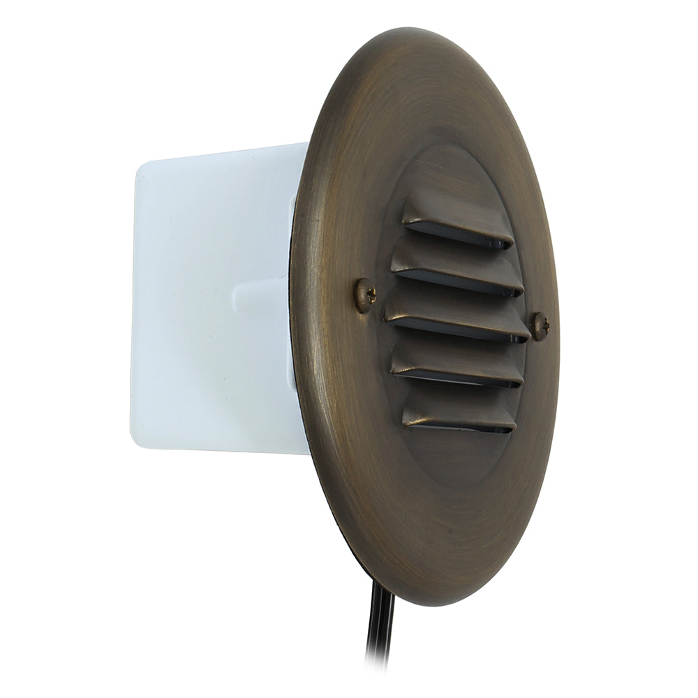 Louvered Step Light for Low Voltage Landscape Lighting [Brass]