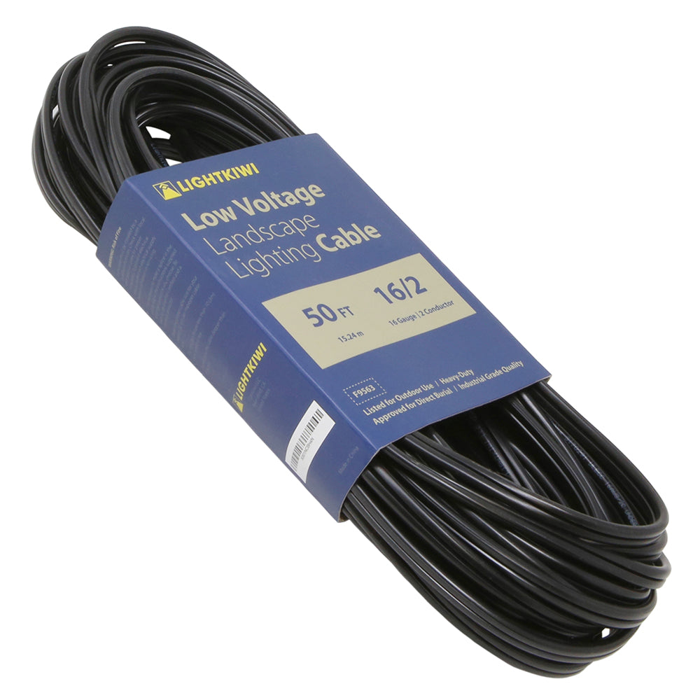 16AWG 2-Conductor Direct Burial Wire for Low Voltage Landscape Lighting, 50ft