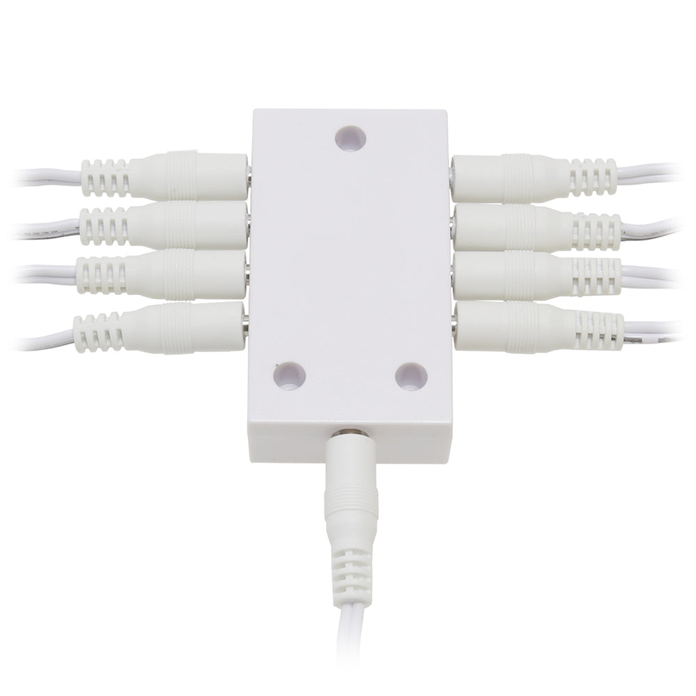 8-Way Splitter for Modular LED Under Cabinet Lighting (White) | Lightkiwi