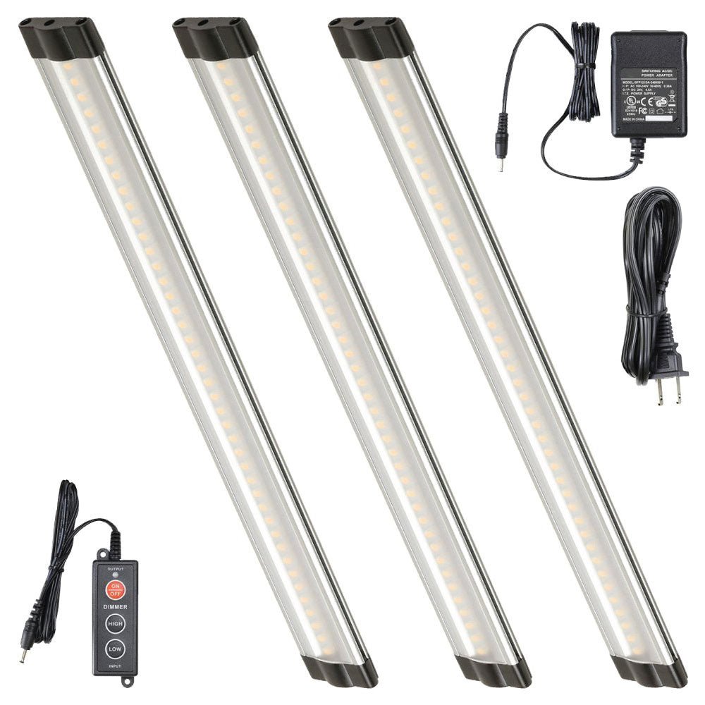 12 Inch Cool White Modular LED Under Cabinet Lighting - Premium Kit (3 Panels)