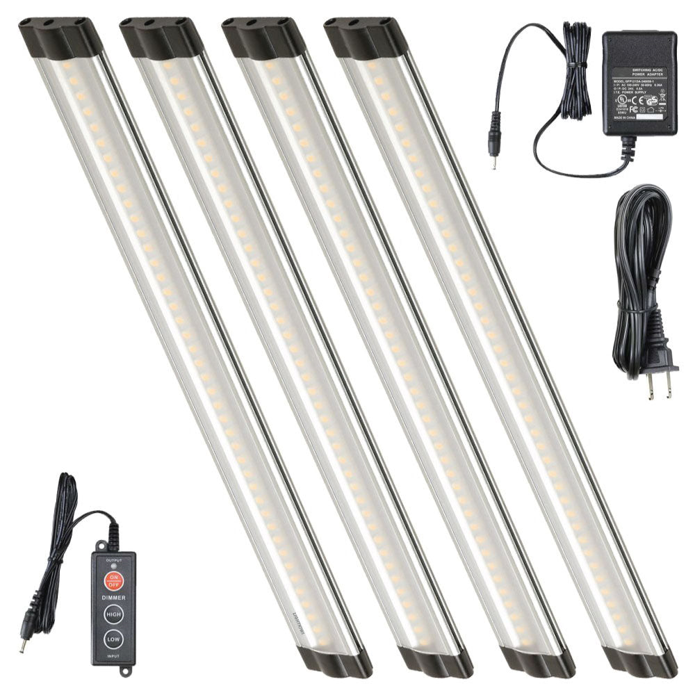 12 Inch Cool White Modular LED Under Cabinet Lighting - Standard Kit (4 Panels)