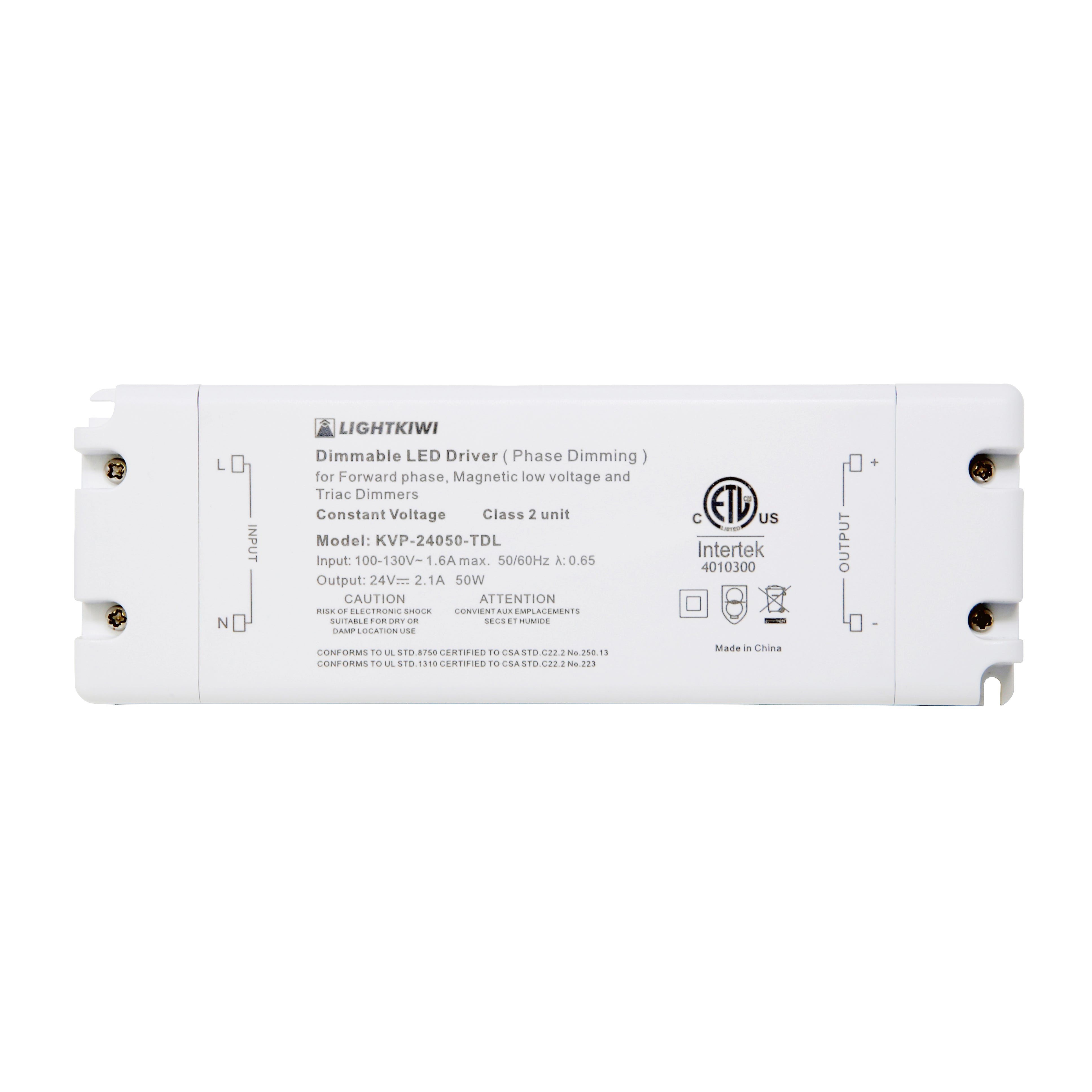 50 Watt Dimmable Transformer (24VDC) for LED Under Cabinet Lighting