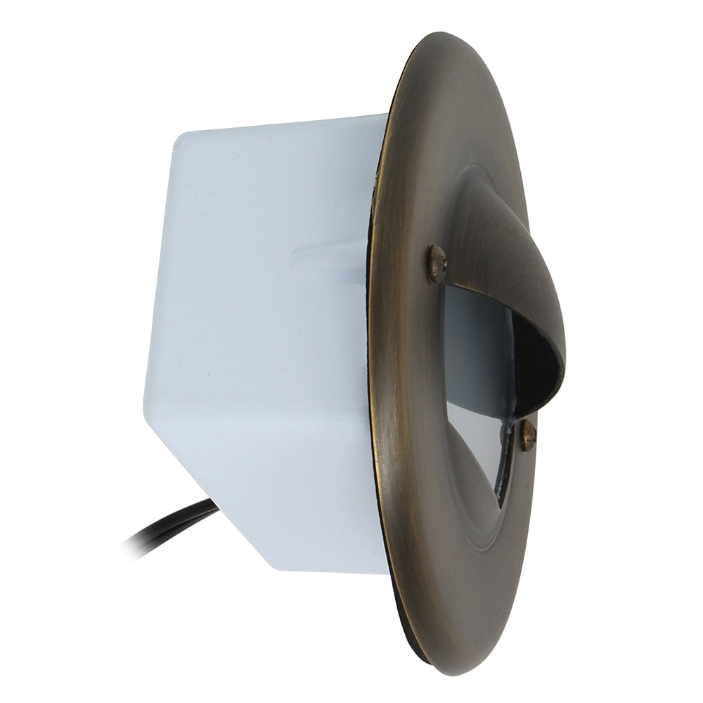 Integrated LED Half Moon Bay Step Light for Low Voltage Landscape Lighting [Brass]