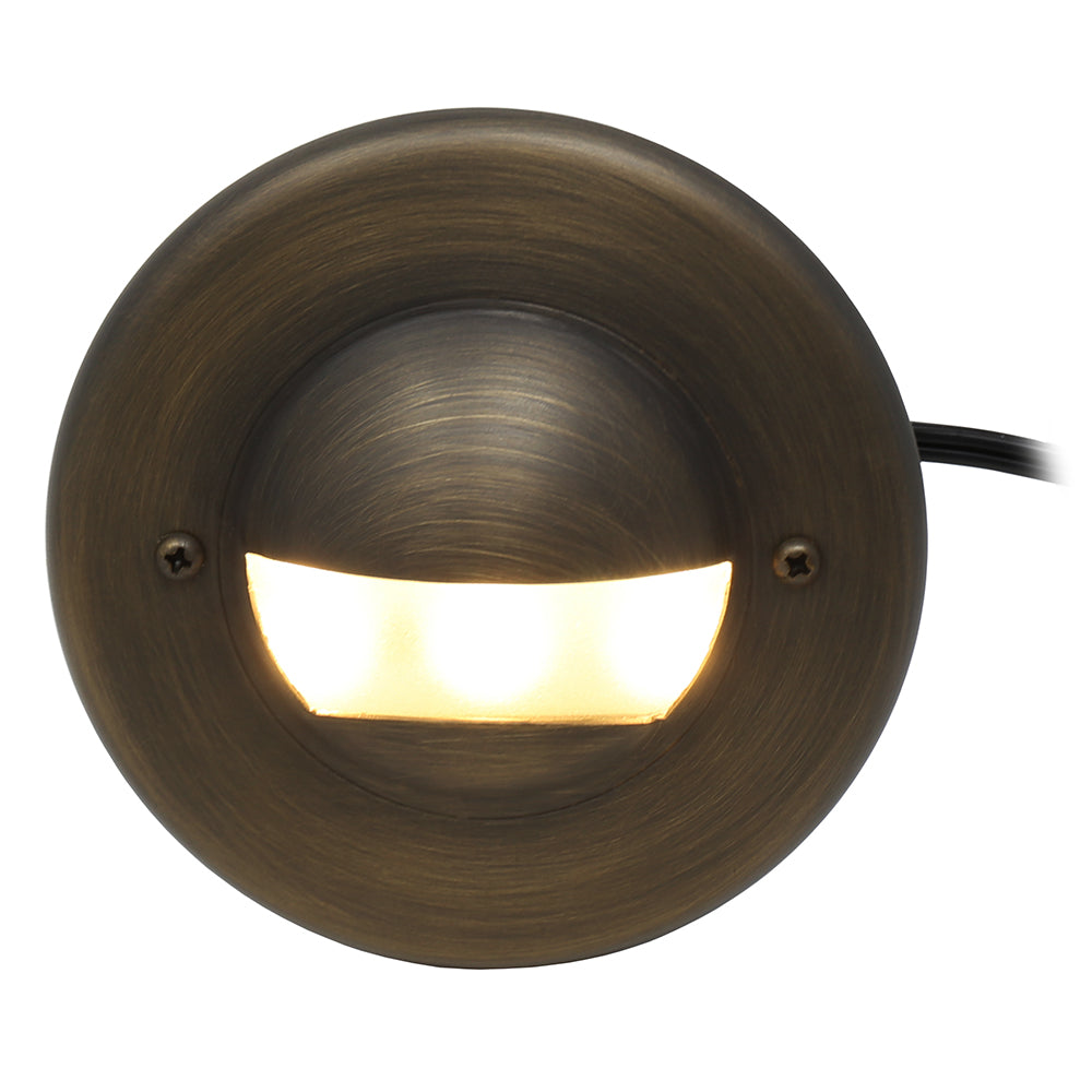 Integrated LED Half Moon Bay Step Light for Low Voltage Landscape Lighting [Brass]