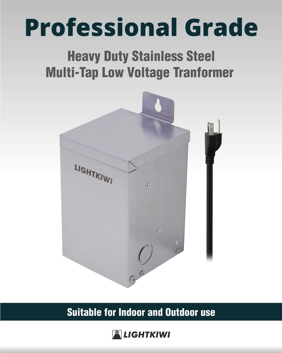 75 Watt Stainless Steel (12V-15V) Multi-Tap Low Voltage Transformer fo