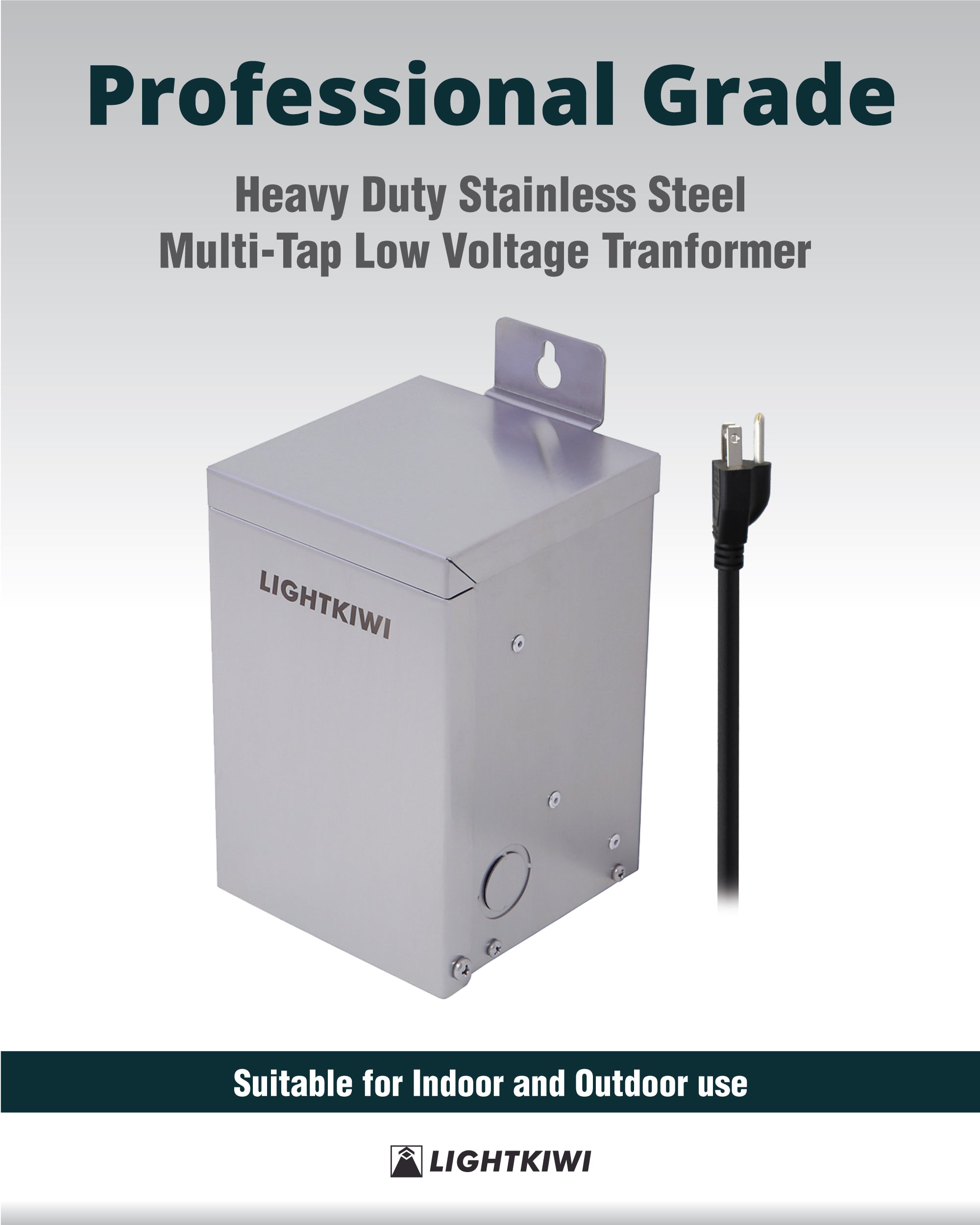 75 Watt Stainless Steel (12V-15V) Multi-Tap Low Voltage Transformer for Landscape Lighting